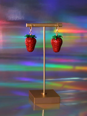 Sparkly Strawberry Dangles