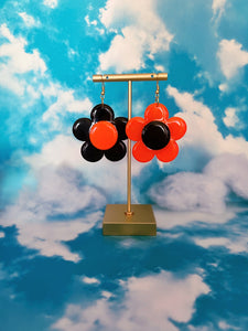 *smaller* Black and Orange Mix & Match Daisy Dangles