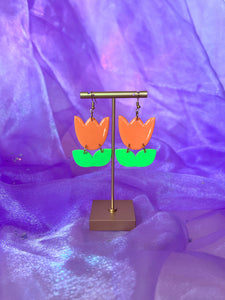 Orange Tulip Dangles