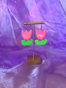 Pink Tulip Dangles