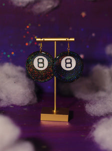 Sparkly Magic Eight Ball Dangles