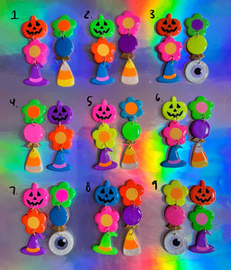 Neon Halloween Charm Dangles