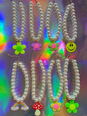XL Pearl Charm Chokers