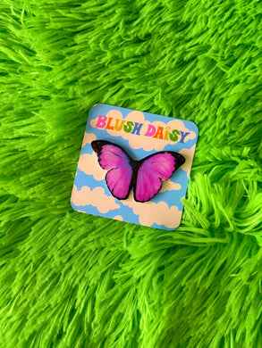 Pink Butterfly Barrette