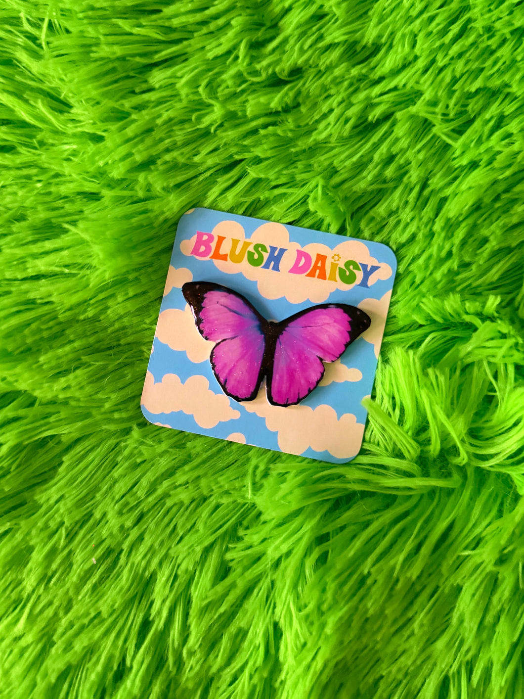 Pink Butterfly Barrette