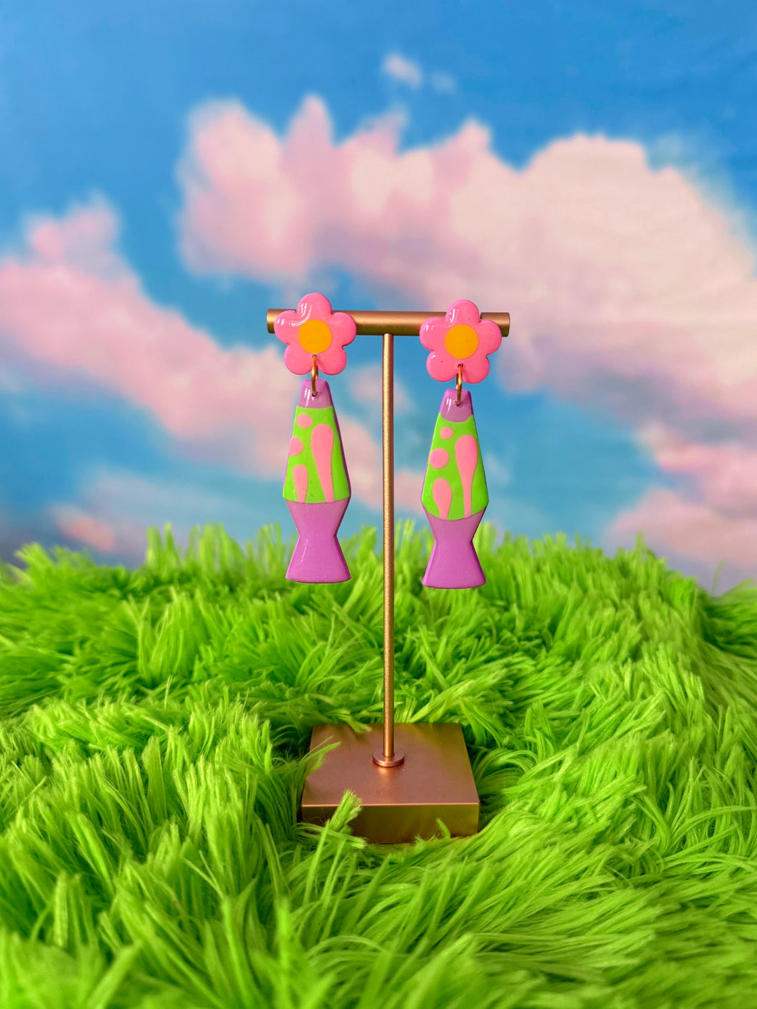 Pink, Purple and Green Daisy Lava Lamps