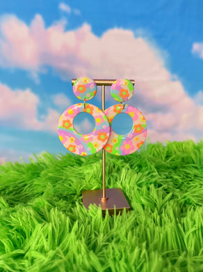 Rainbow Floral Dreamscape Mod Hoops