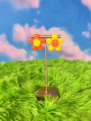 Yellow and Orange Flower Power Studs