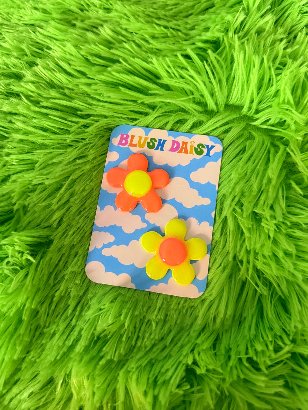 Yellow and Orange Flower Power Barrette Set
