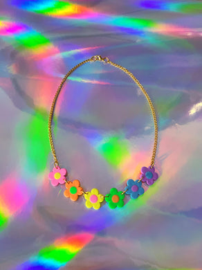 Mini Rainbow Daisy Choker (chain)