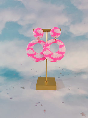 Pink Cloudy Mod Hoops