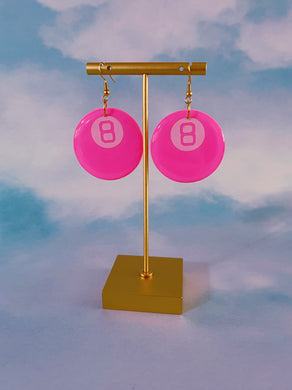 Mini Pink Magic Eight-Ball Dangles
