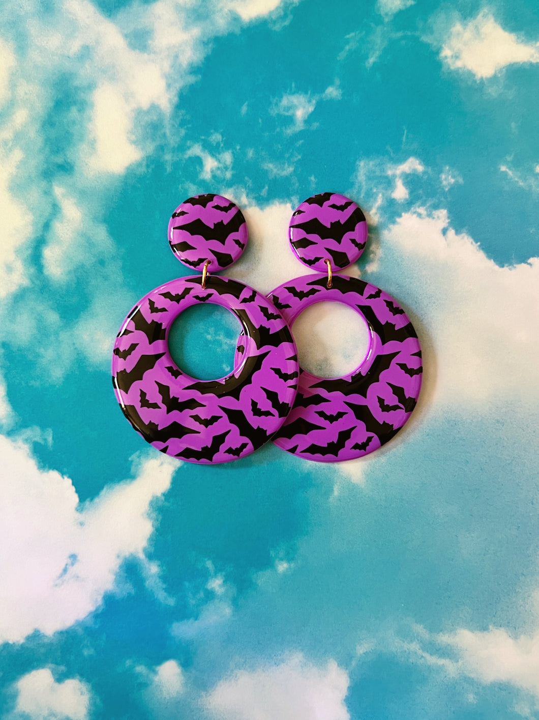 XL Purple Bat Hoops