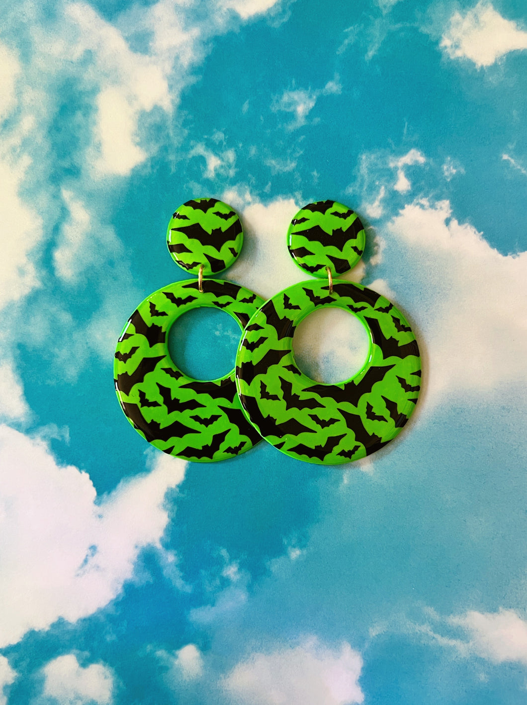 XL Green Bat Hoops