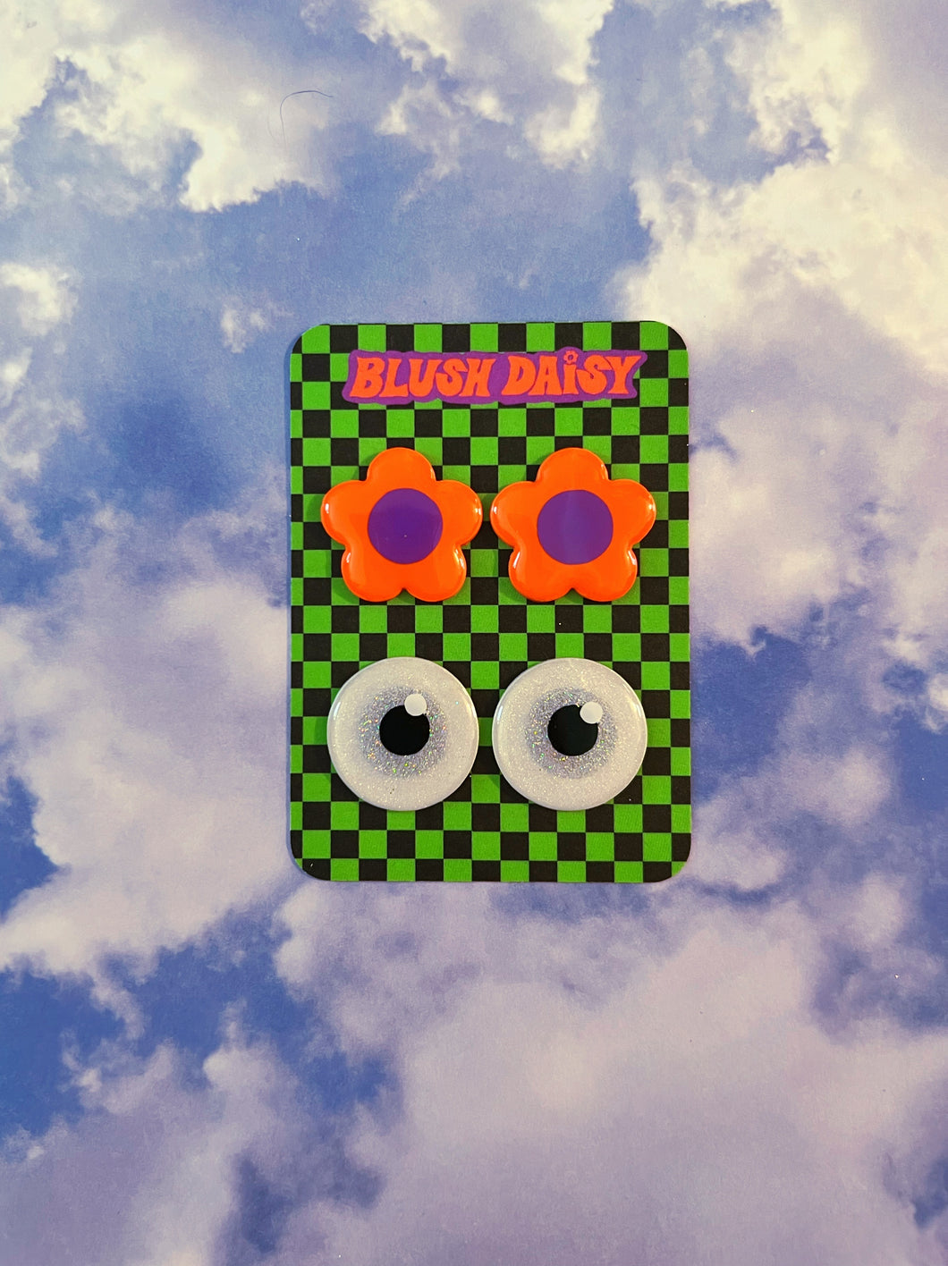 Orange Daisy & Eyeball Stud Pack