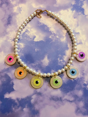 Rainbow Eyeball Choker