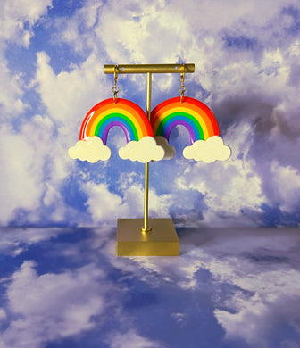 Red and Purple Rainbows w/ Clouds