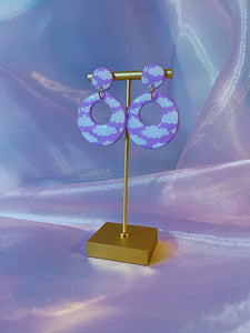 Lavender Cloudy Mini Mod Hoops
