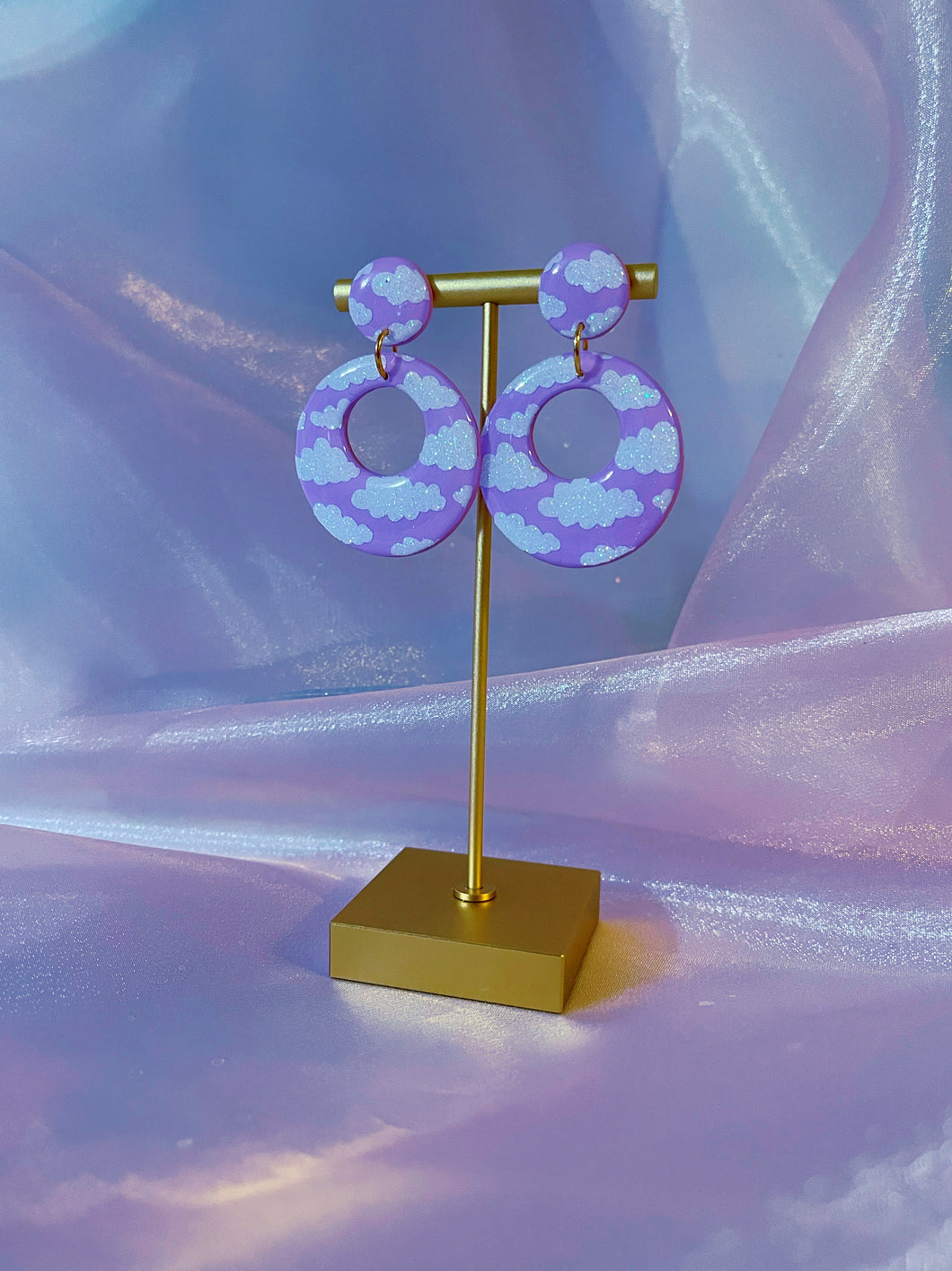 Lavender Cloudy Mini Mod Hoops