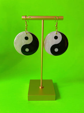 Black and White Mini Yin Yang Dangles