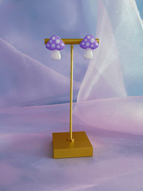 Lavender Mushroom Stud