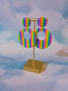 XL Rainbow-Striped Mod Hoops