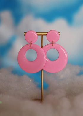 *SALE* Pink Mid Mod Hoops