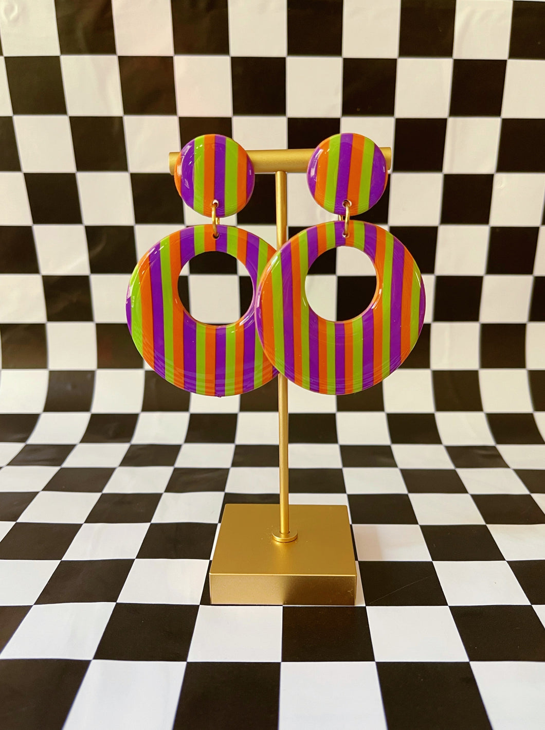 Halloween Striped Mod Hoops