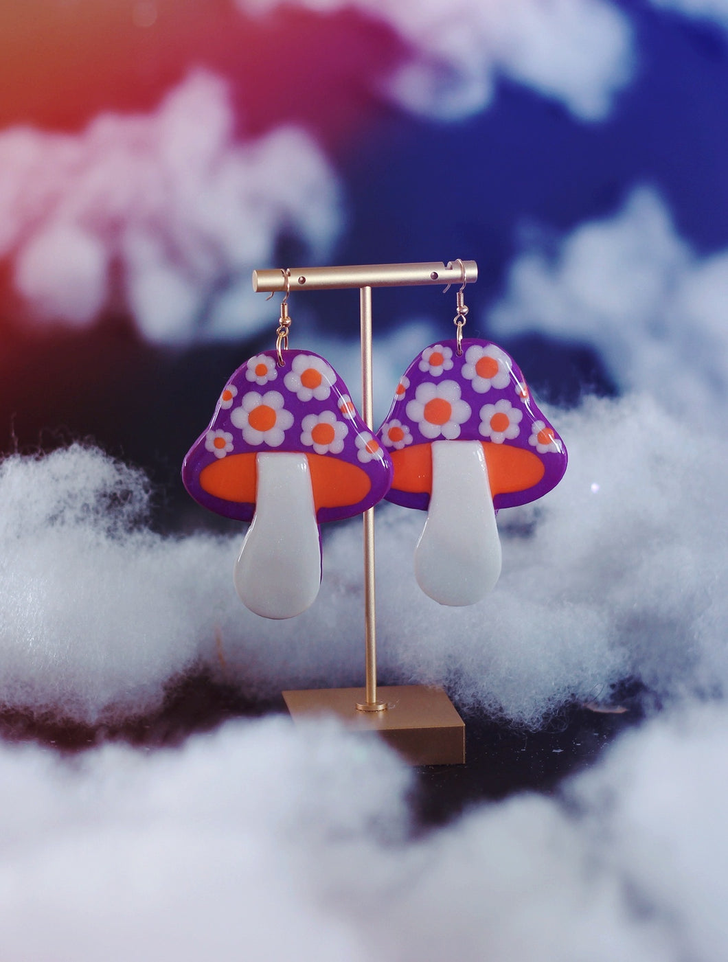 Purple and Orange Floral Mushrooms