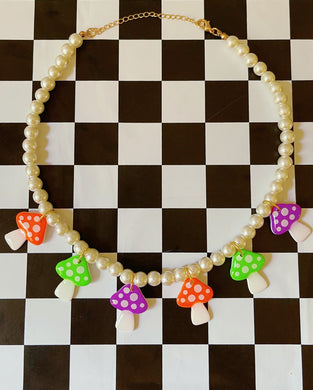Halloween Mushroom Pearl Choker