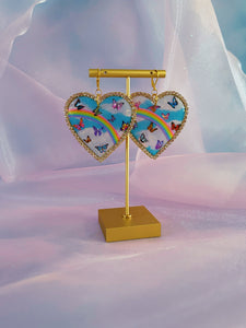 Big Butterfly Daydream Rhinestone Hearts