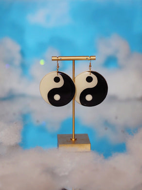 Black and White Yin-Yang Dangles