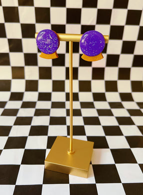 Purple Crystal Ball Studs