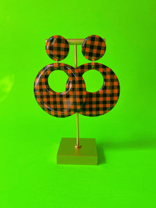 XL Halloween Gingham Mod Hoops