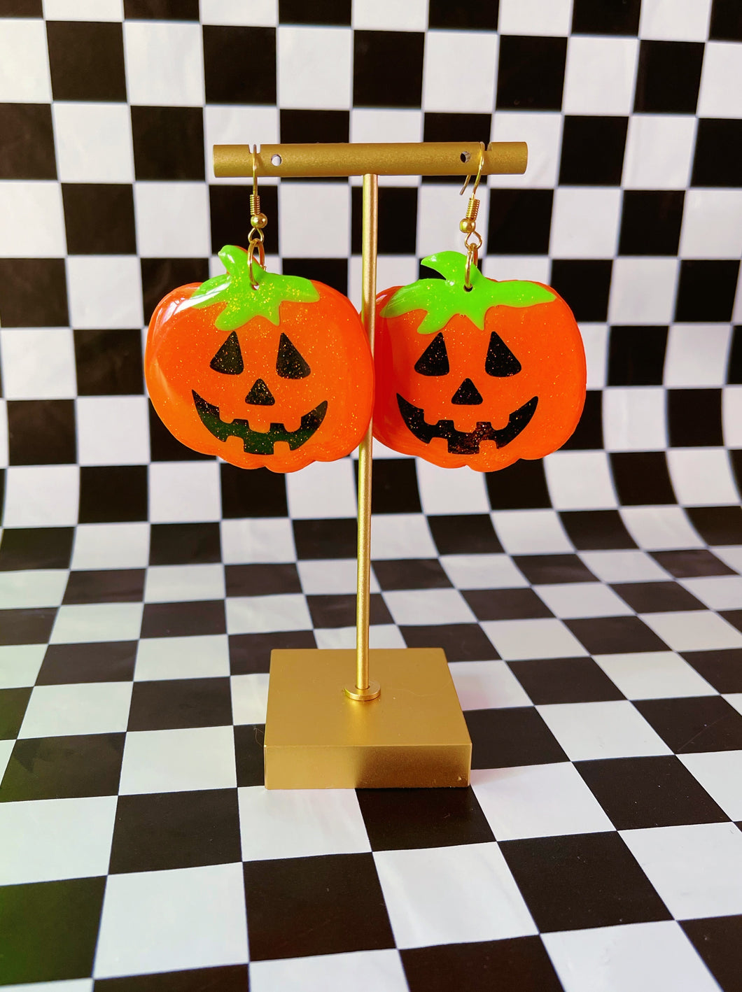 Sparkly Pumpkin Dangles