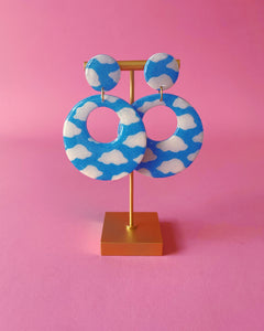 XL Sparkly Cloudy Mod Hoops