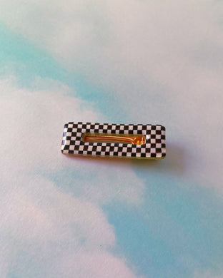 Black and White Checkered Barrette